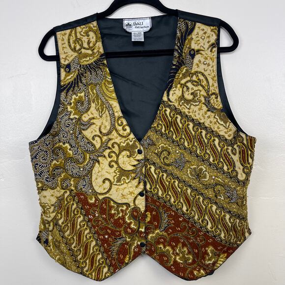 Women's One Size Beautiful Bali Collection Beadwork Vest - Picture 1 of 3